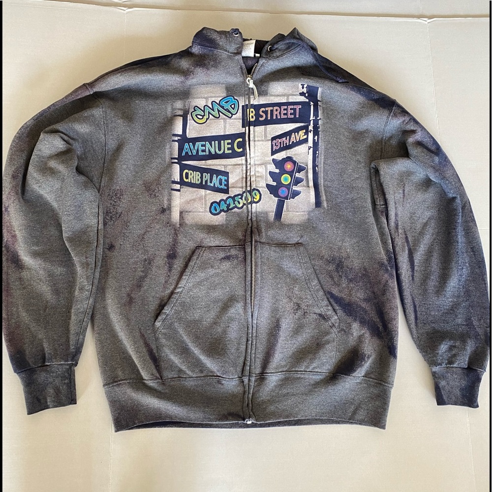Streetwear Chelsea Blake by Holly Green Sweat Jacket w Hood, Graphics, Large
